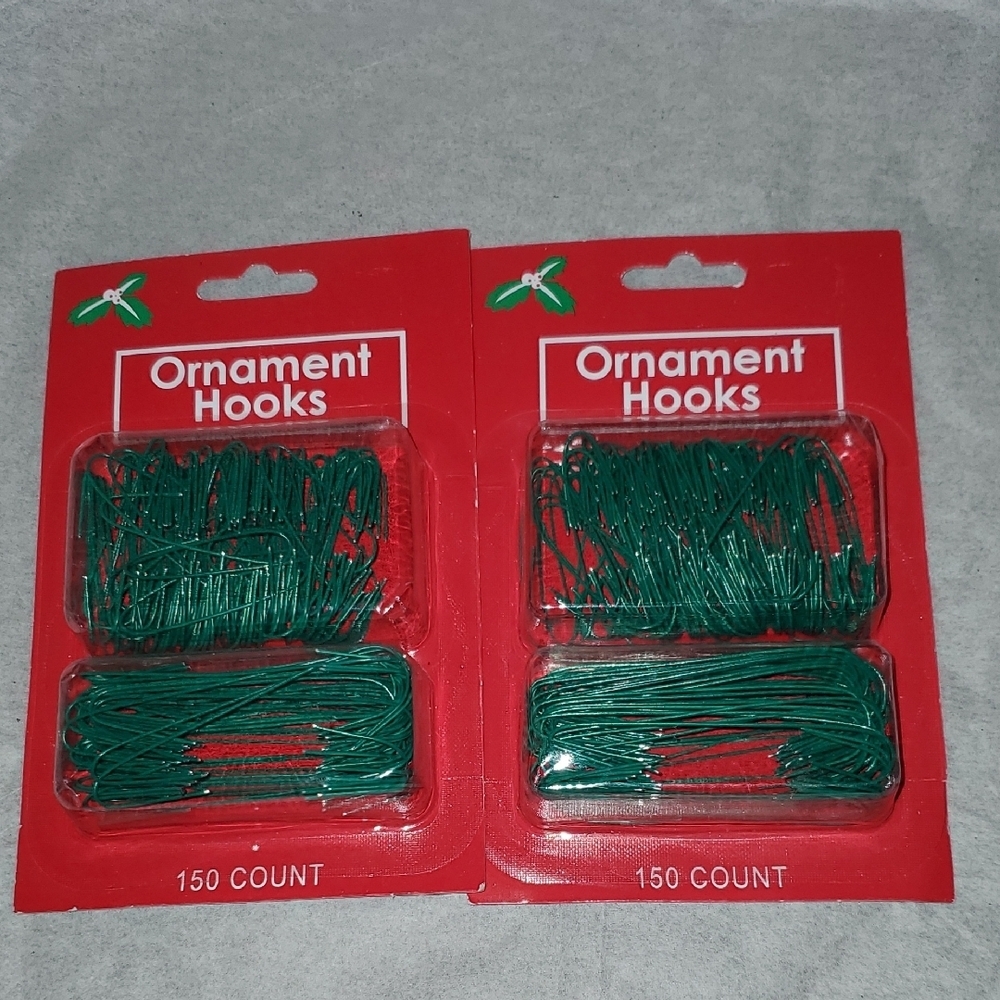 Green Ornament Hooks - 300 Hooks Total